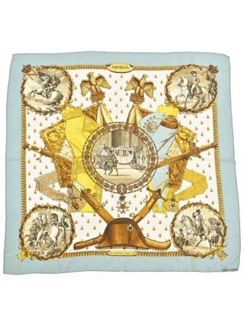 Hermes Bandana Scarf Blue